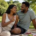 A couple together outdoors