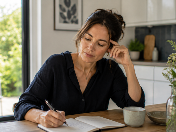 A woman at home