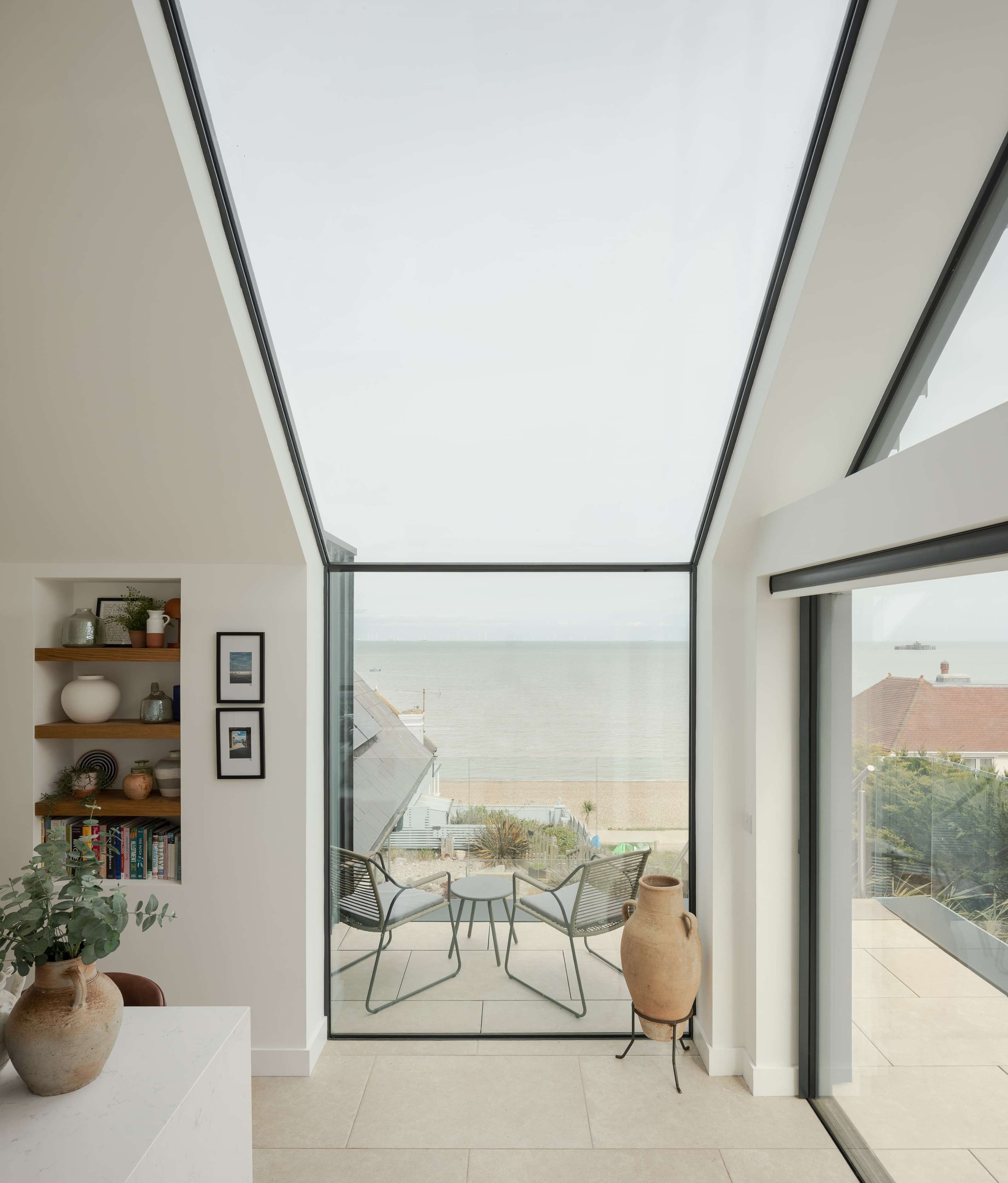Eaves rooflight up-and-over glazing at Sea Breeze by Fluid Glass