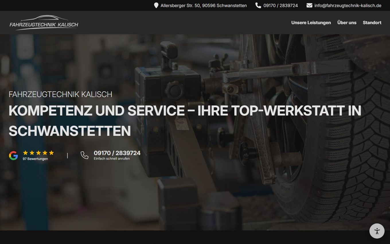 Screenshot der Website: Fahrzeugtechnik Kalisch