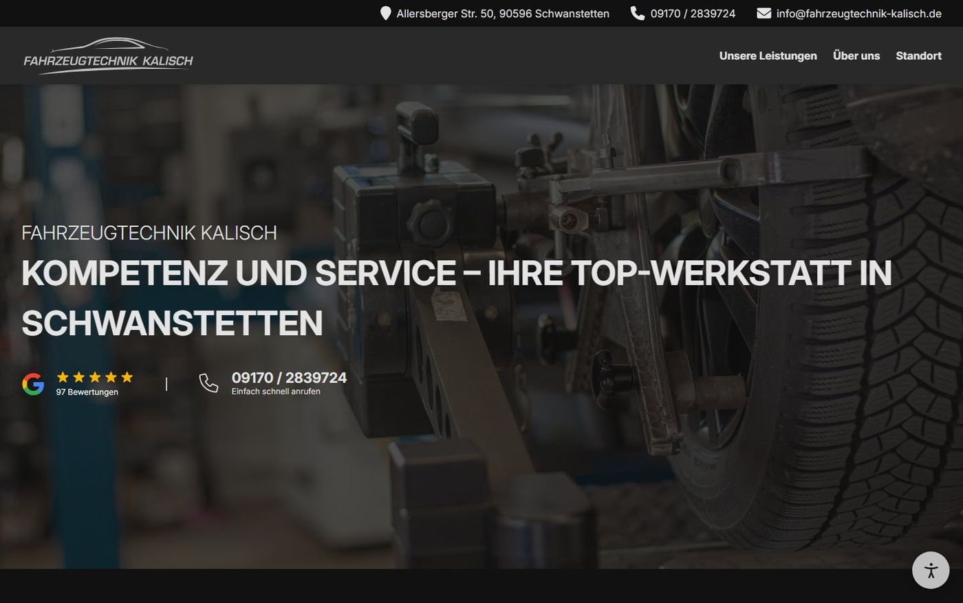 Screenshot der Website: Fahrzeugtechnik Kalisch