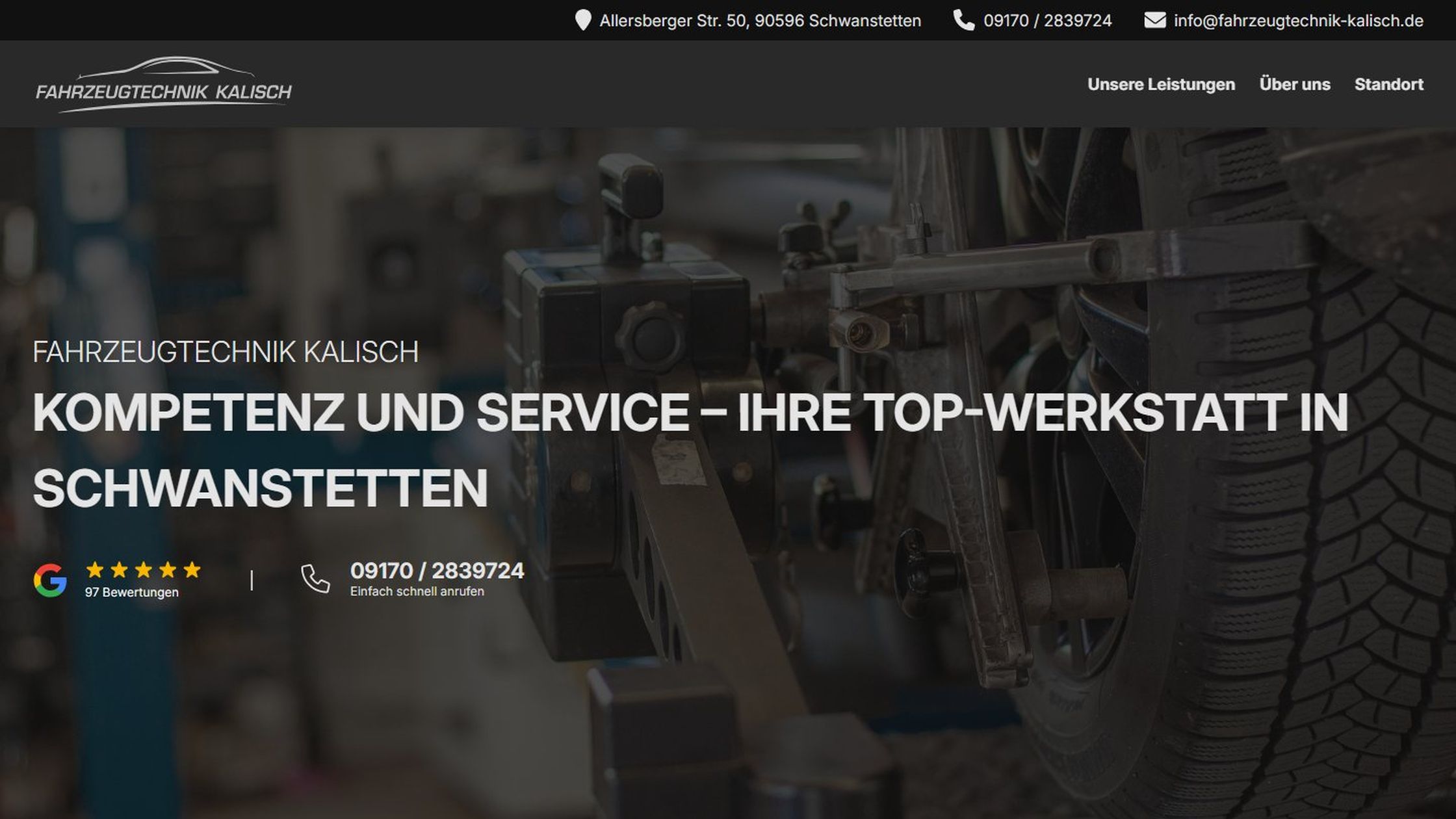 Screenshot der Website: Fahrzeugtechnik Kalisch
