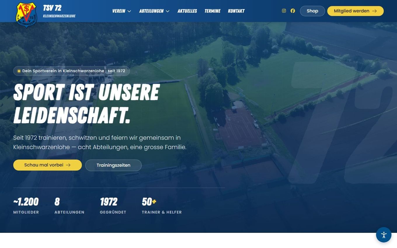 Startseite von tsv72.de: Sport ist unsere Leidenschaft