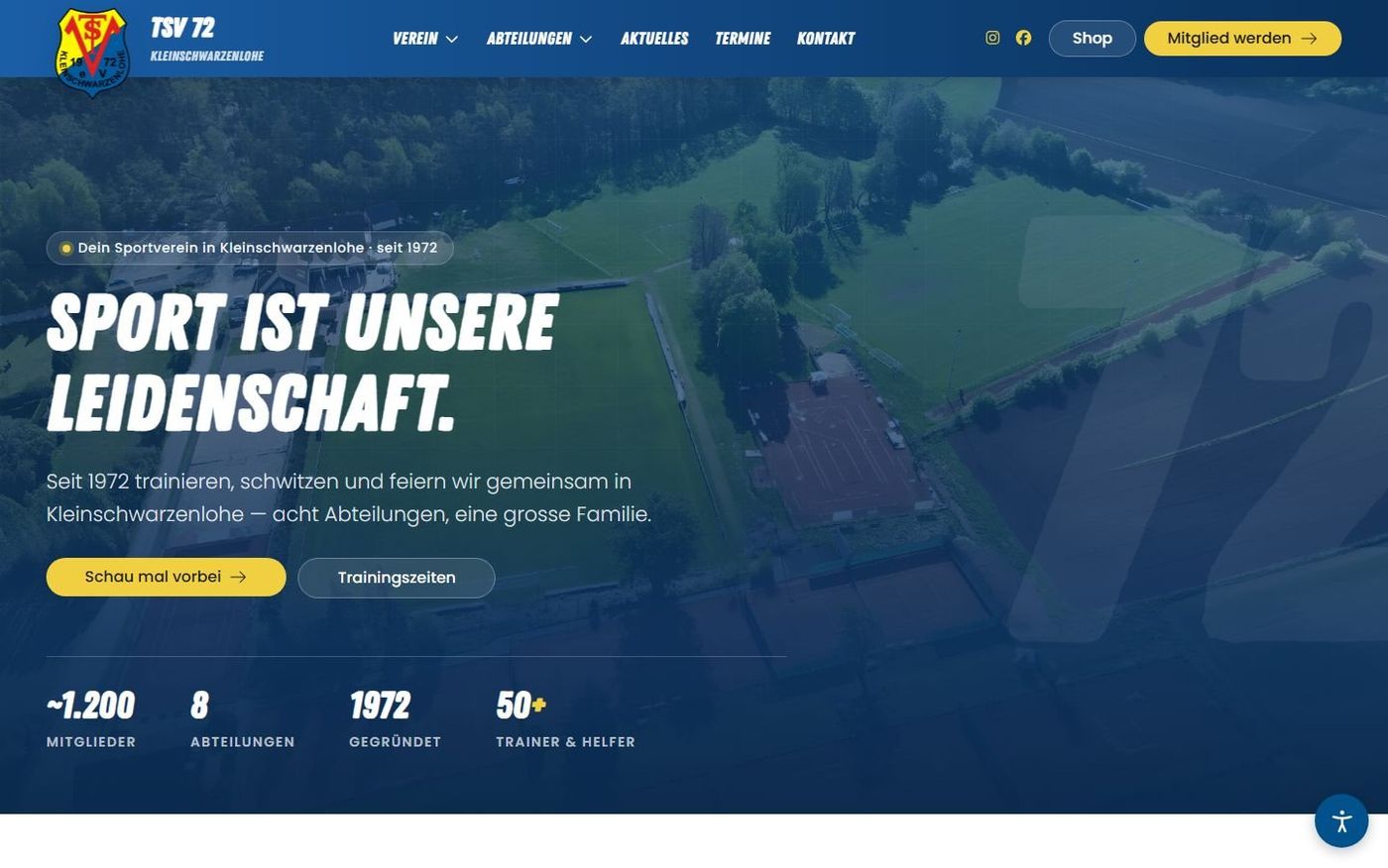 Startseite von tsv72.de: Sport ist unsere Leidenschaft