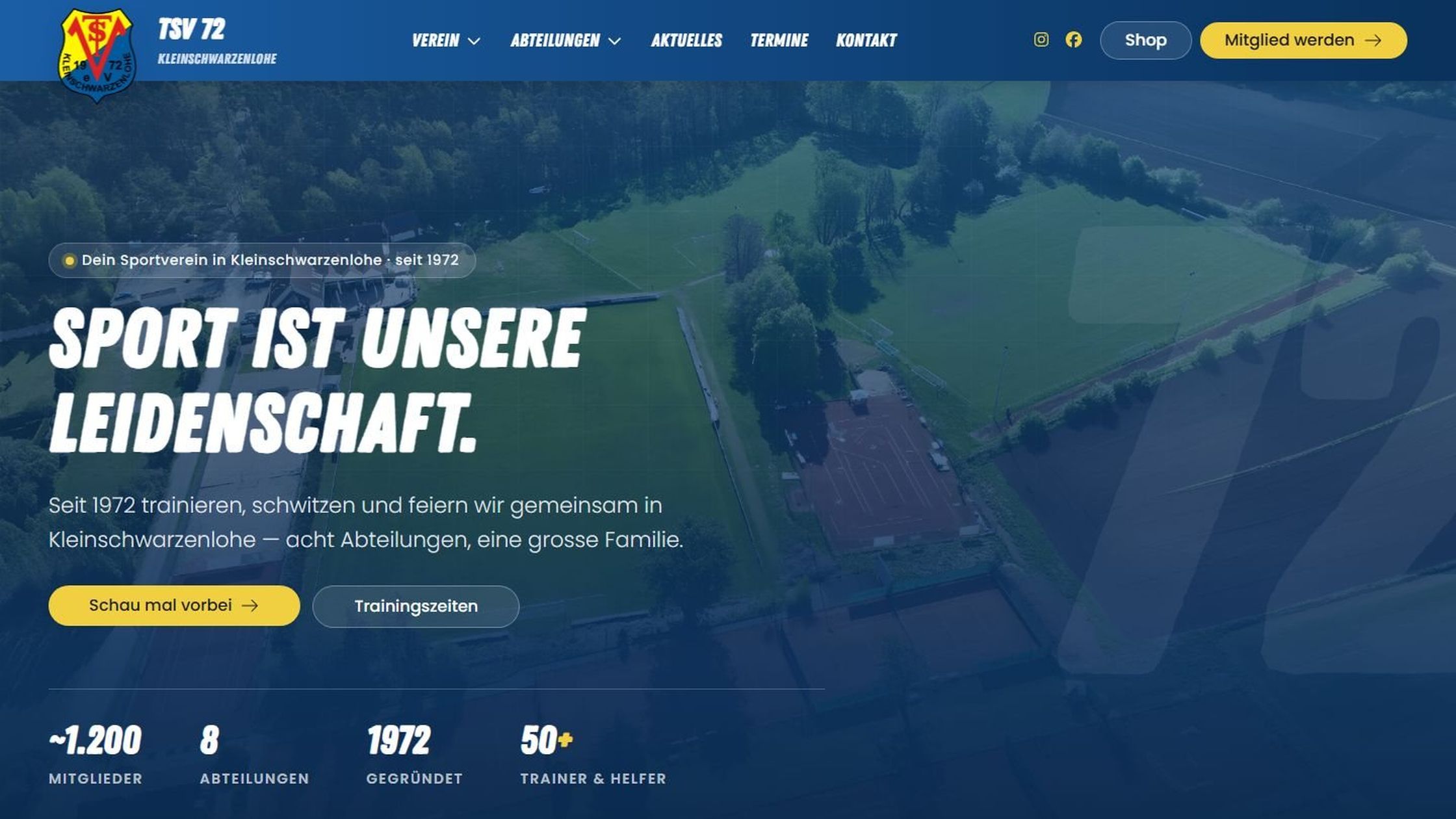 Startseite von tsv72.de: Sport ist unsere Leidenschaft