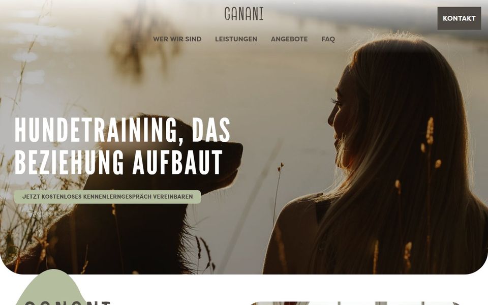 Screenshot der Website: Canani
