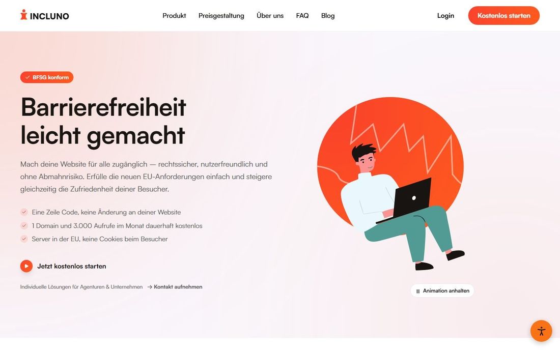 Startseite von incluno.de: Barrierefreiheit leicht gemacht
