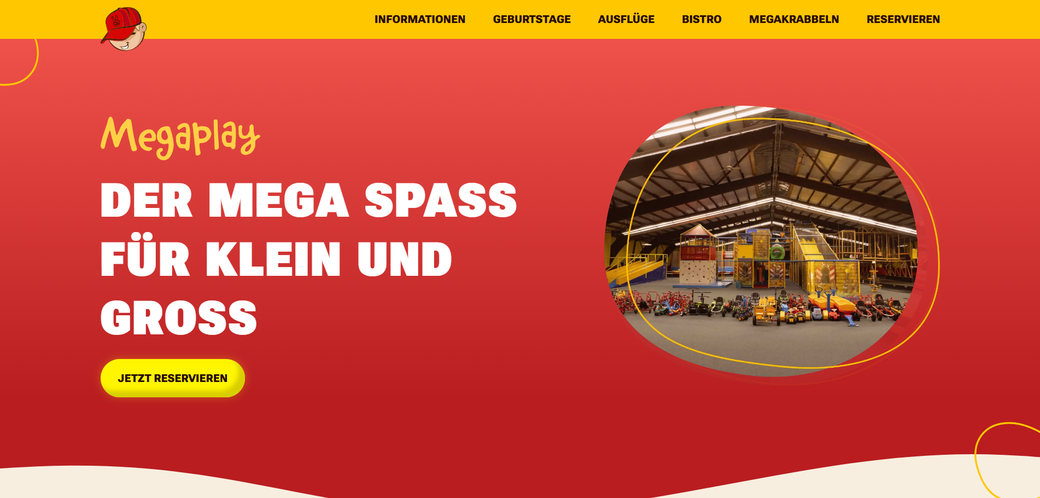 Screenshot: Megaplay Indoorspielplatz Website