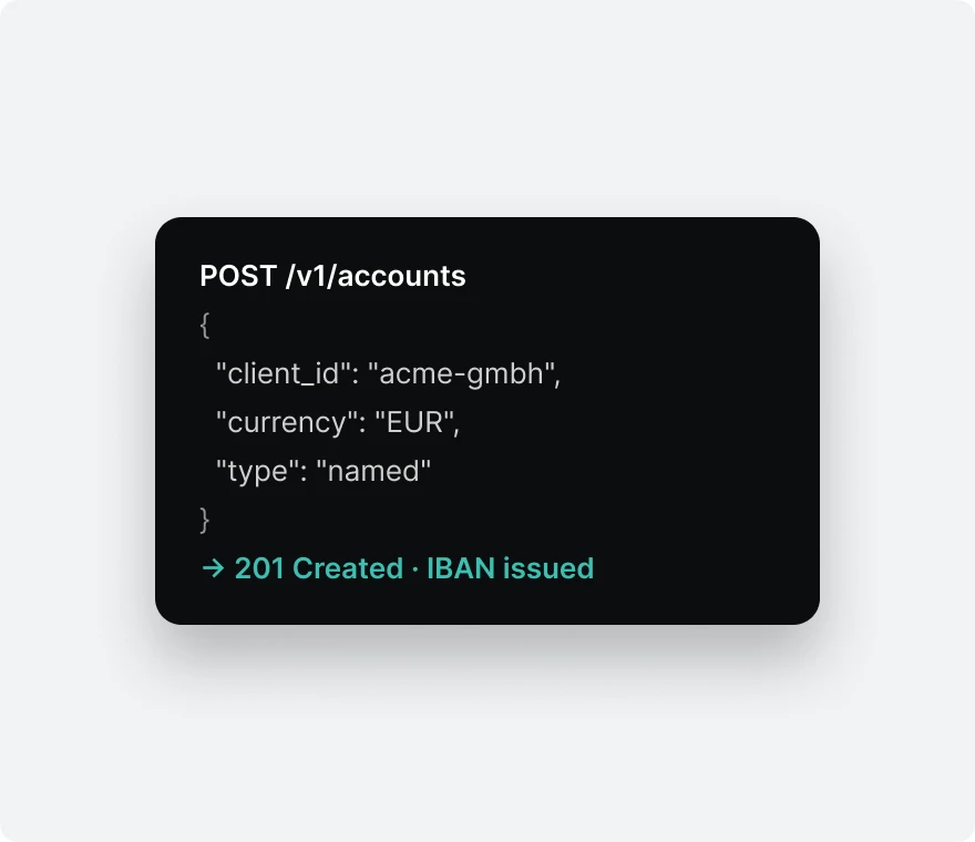 API request creating a vIBAN