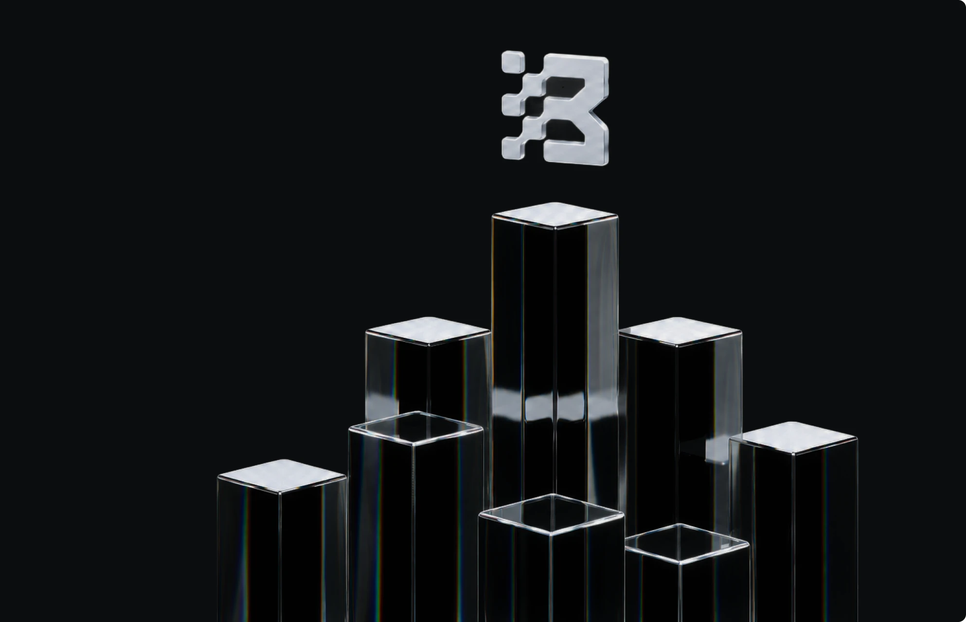 Glass blocks of growing height