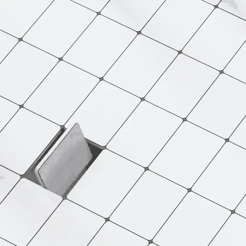 Grid of white tiles