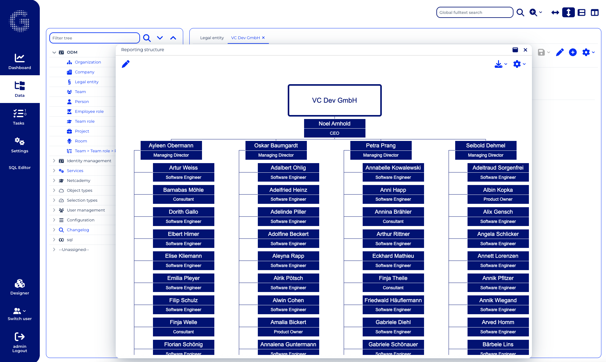 Screenshot of our ODM platform