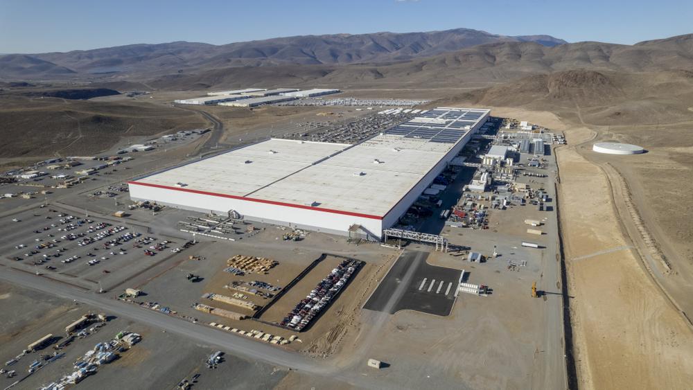 Aerial image of the Tesla-Panasonic gigafactory in Nevada, US