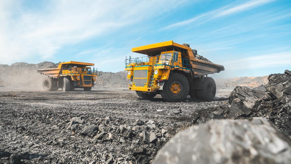 Two large quarry trucks