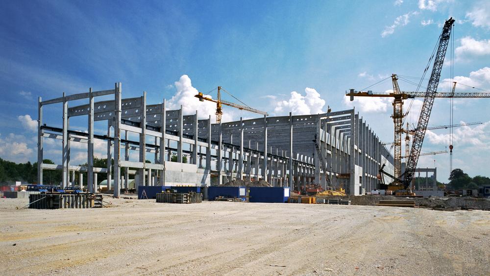 A factory under construction
