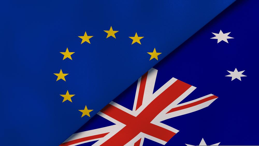 Australian and EU flags