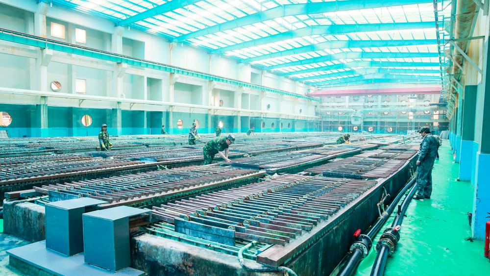 the workshop of a Rare Earth production enterprise in jiangxi province, central China.