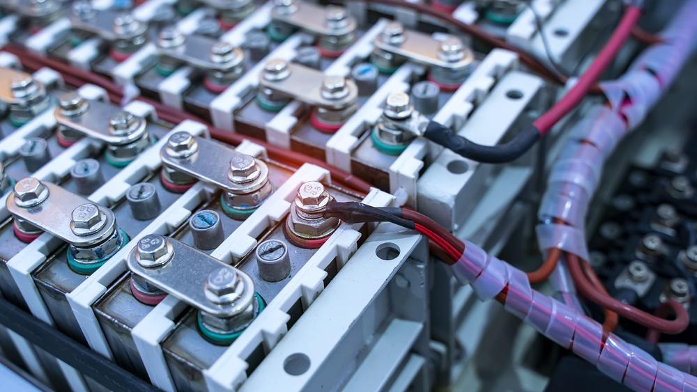 Close-up image of a battery and wiring