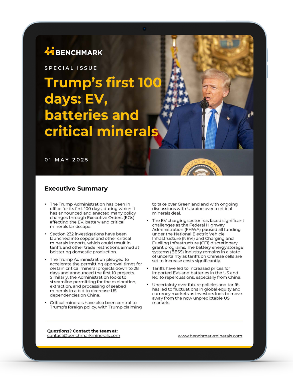 Trump's first 100 days: EV, batteries and critical minerals