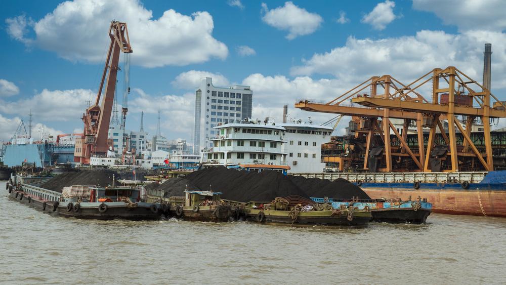 Rare earth elements and minerals loaded on cargo ship in China