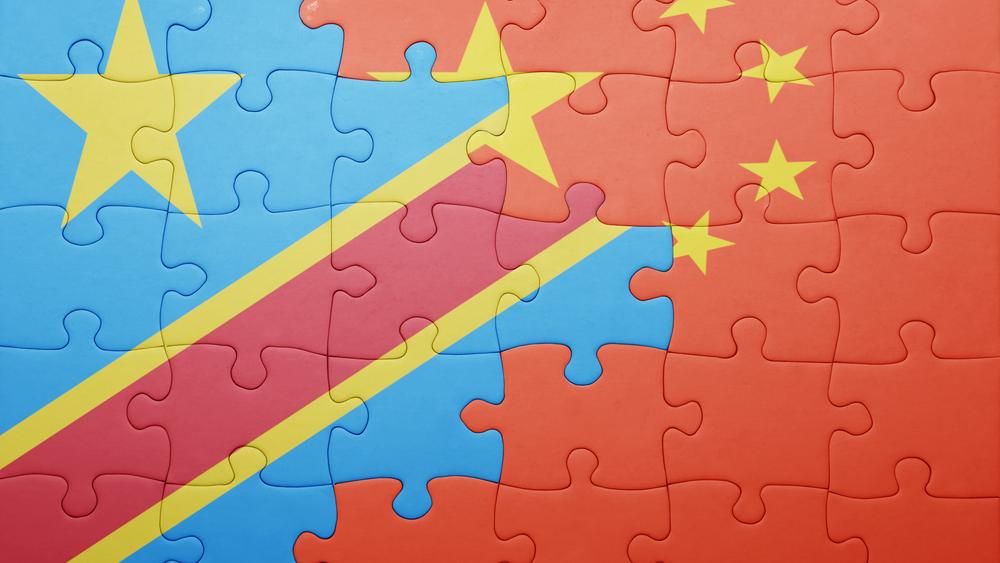 Puzzle with flags of China and the DRC