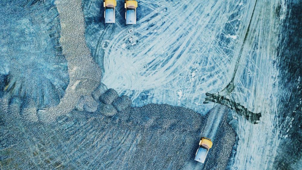 Birds eye view of a mine in Canada