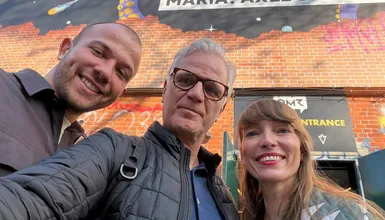 Selfie mit drei Personen.