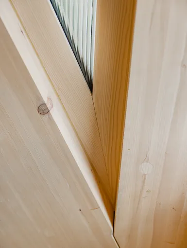 Detailaufnahme Holzkonstruktion Gebäude