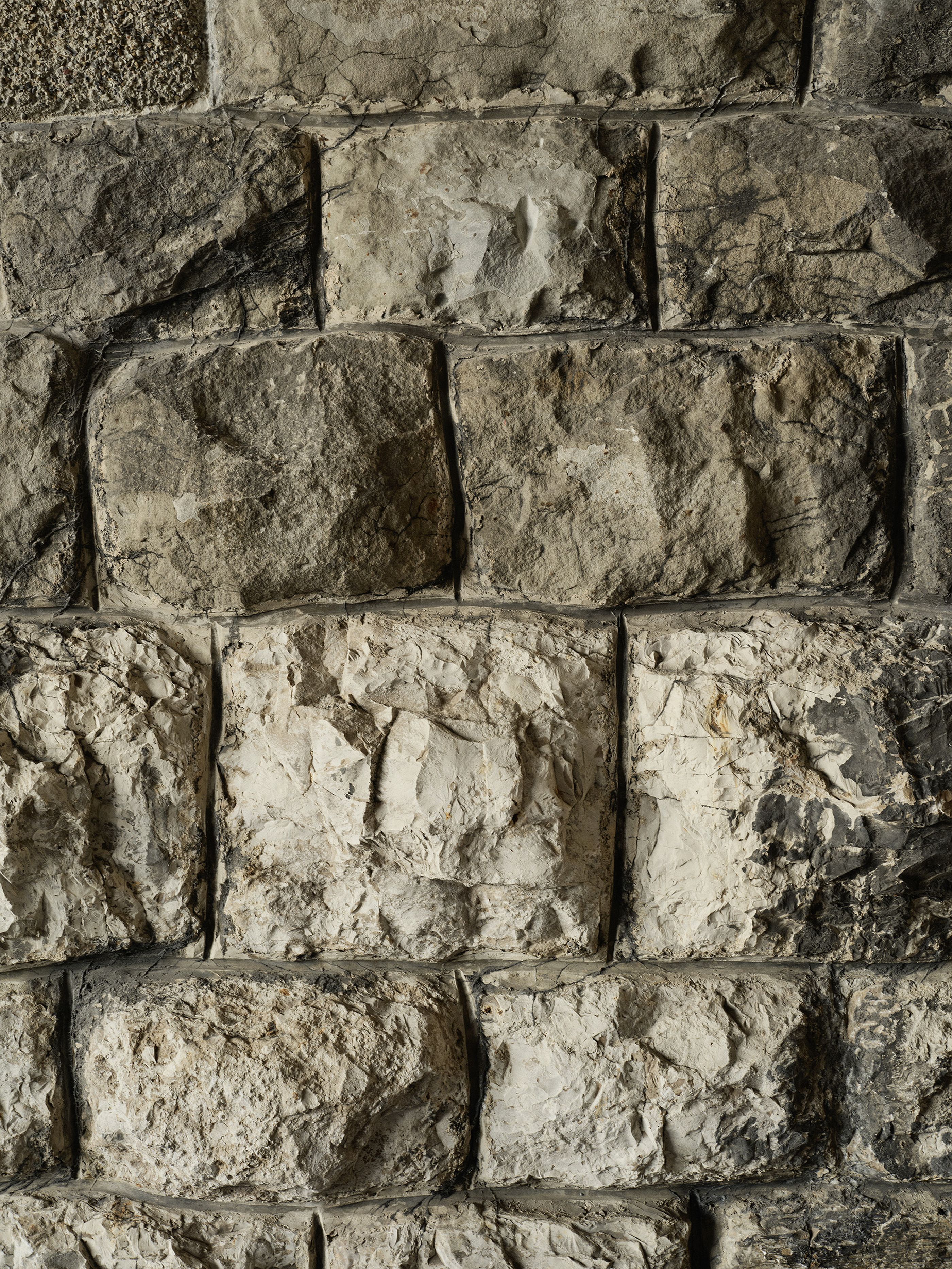 Steinmauer in Nahaufname