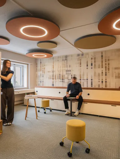 Workshopraum mit Menschen die sitzen