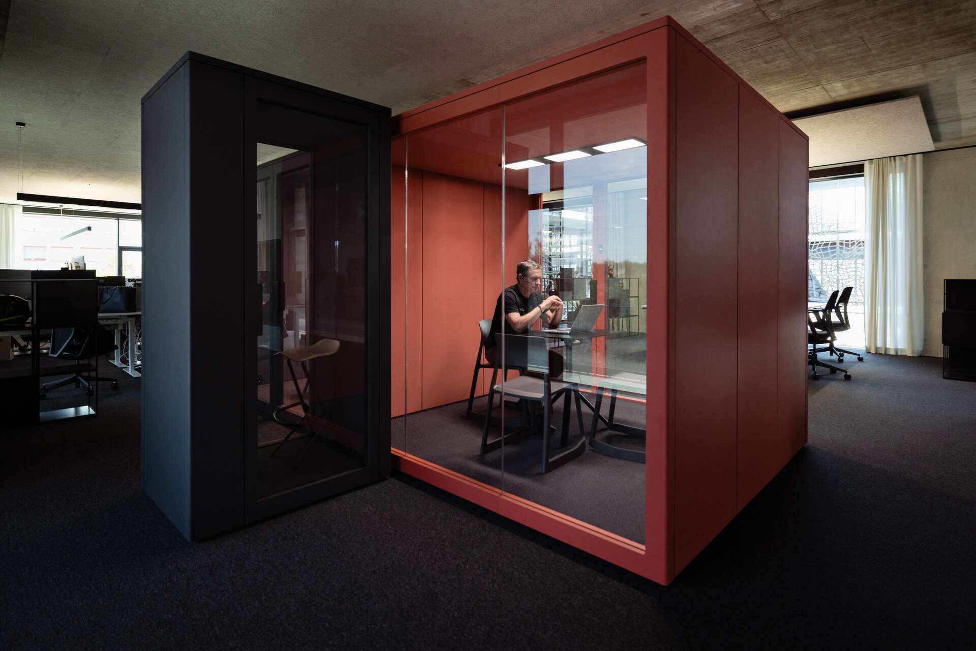 One of many workstations is shown.