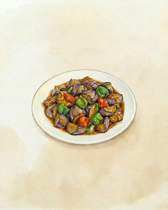 Aubergine in Knoblauch-Chili-Sauce