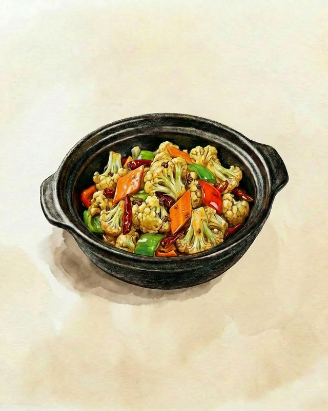 Chilitopf mit Blumenkohl