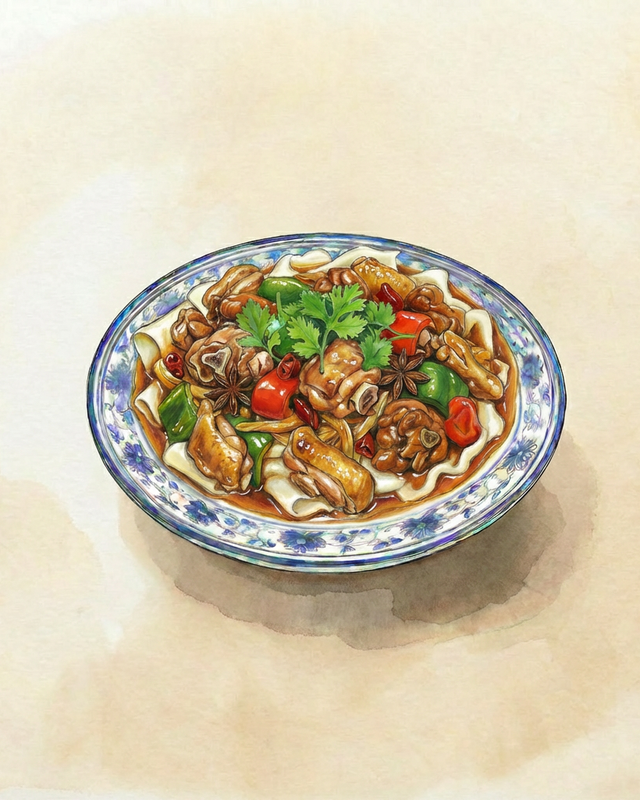 Biangbiang-Nudeln mit Hühnerfleisch