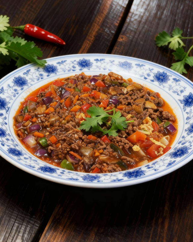 Rindfleischnudeln mit Gemüsesauce