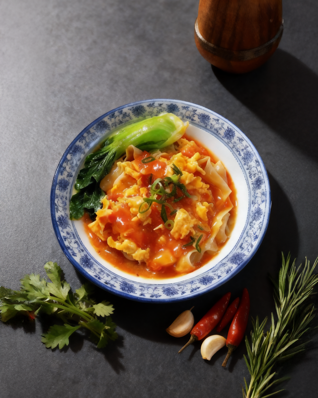 Biangbiang Nudeln mit Tomaten und Eier