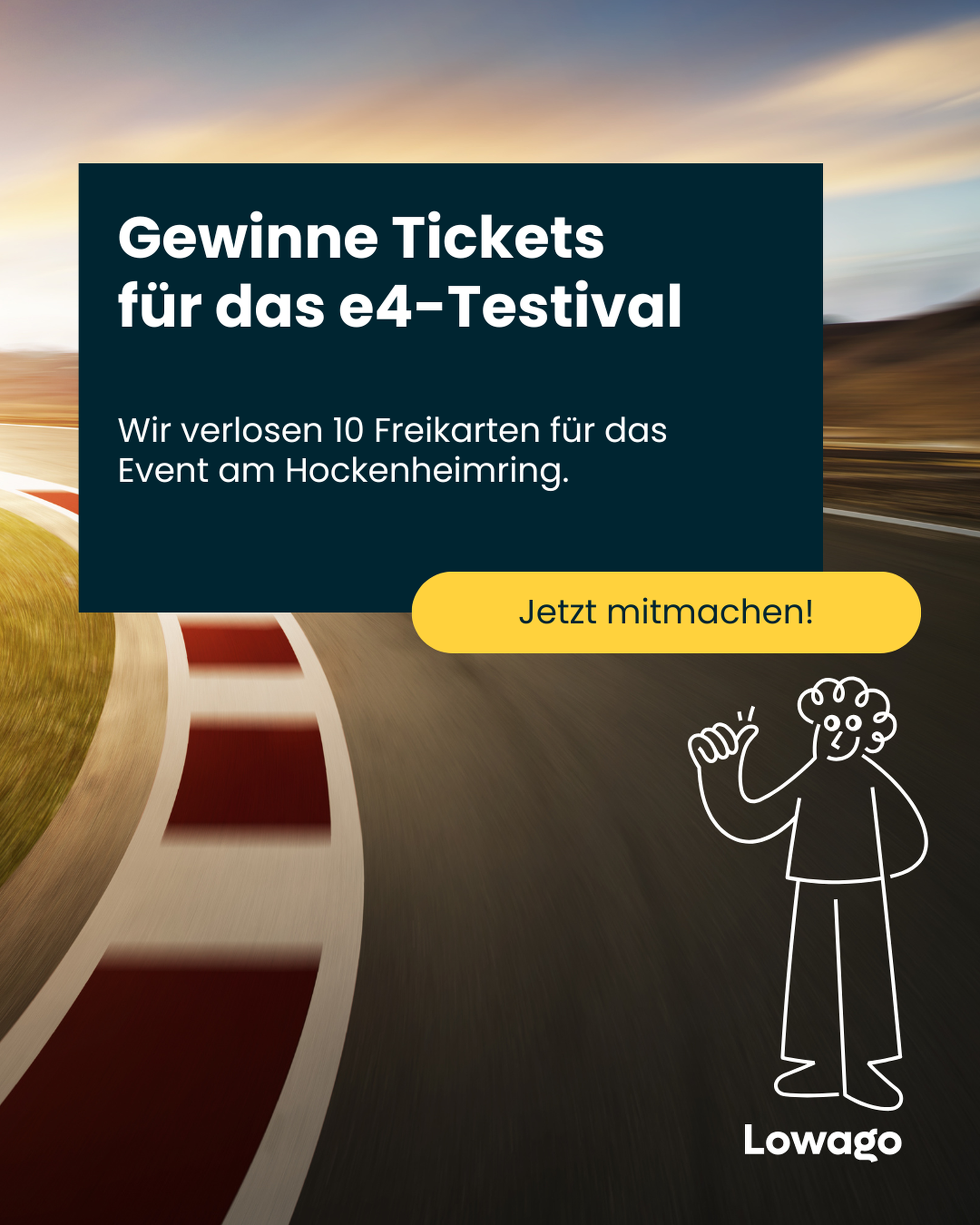 Post auf Social Media zu Gewinnspiel e4-Testival