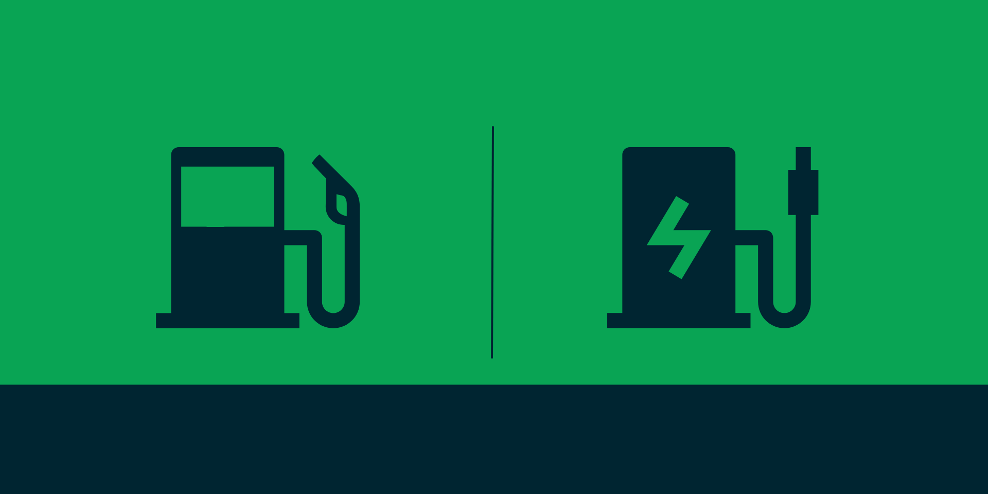 Bild zeigt die Grafiken einer Zapfstation und einer Ladestation.