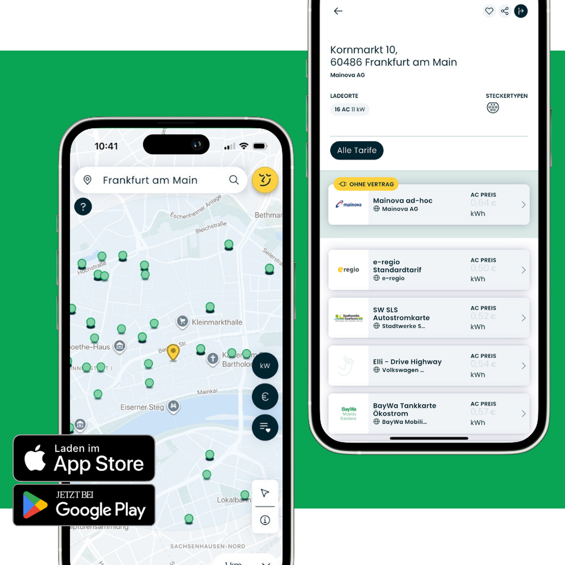 Lowago App Vorschau mit Download Buttons zu den App Stores