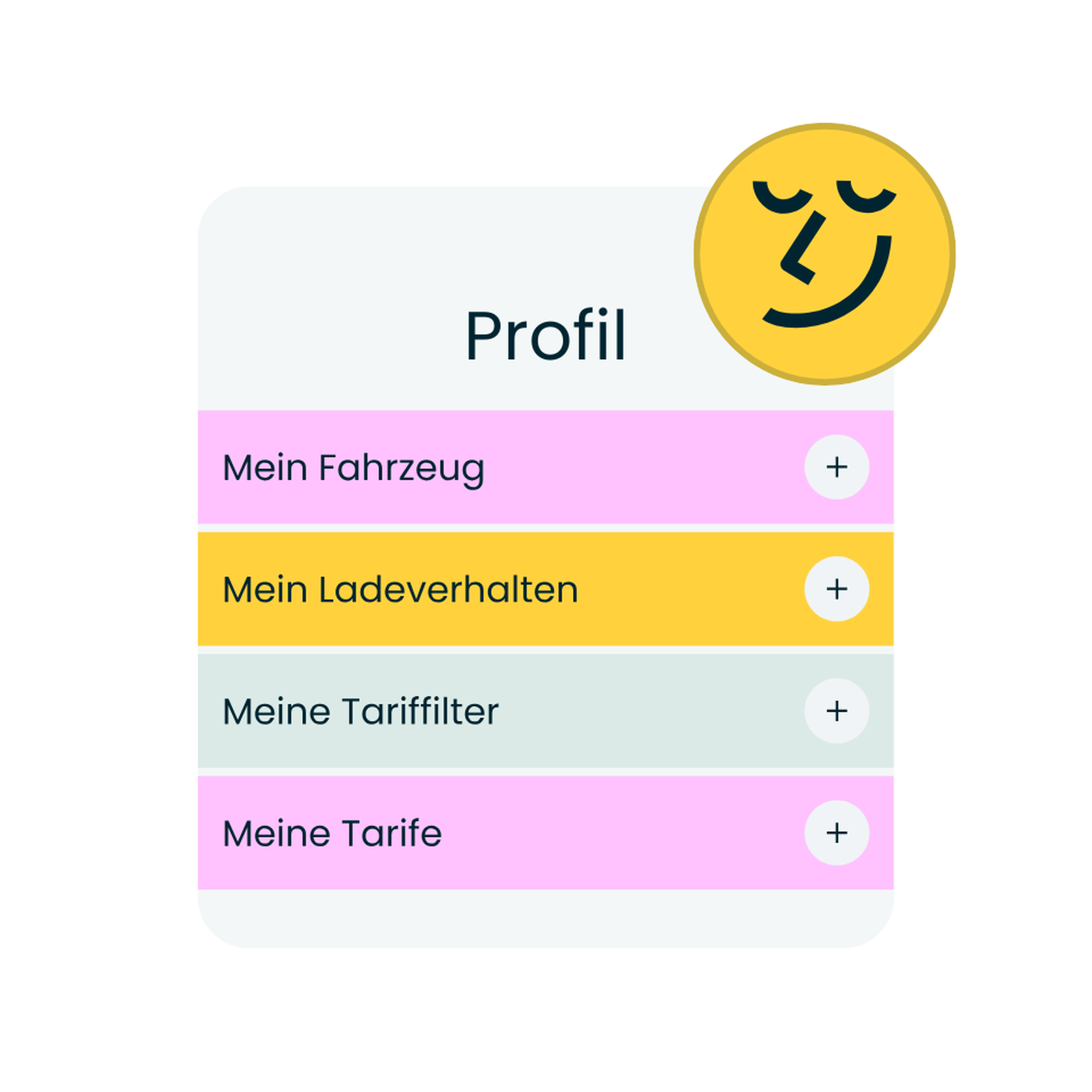 Das Profil mit den Filtern in der Lowago App