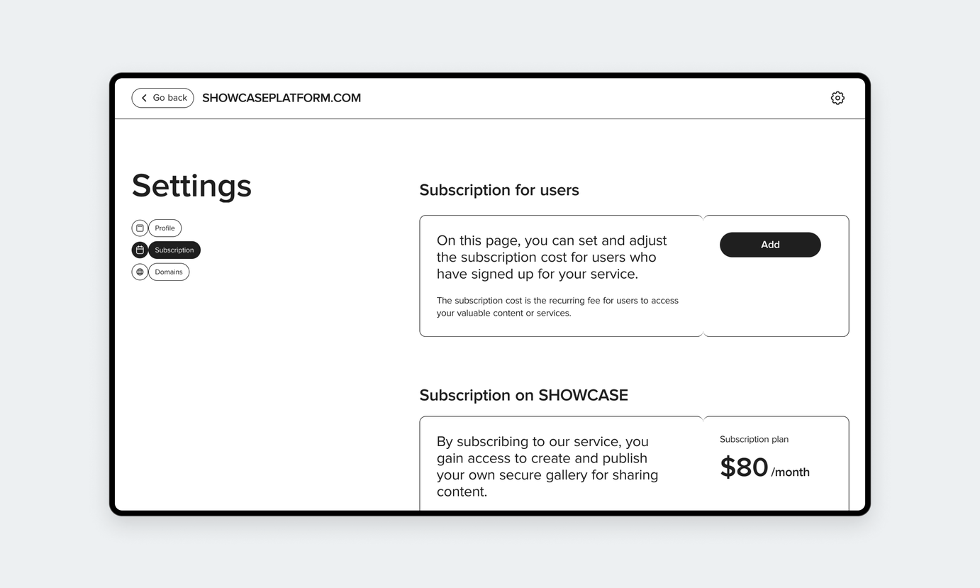 Showcase platform