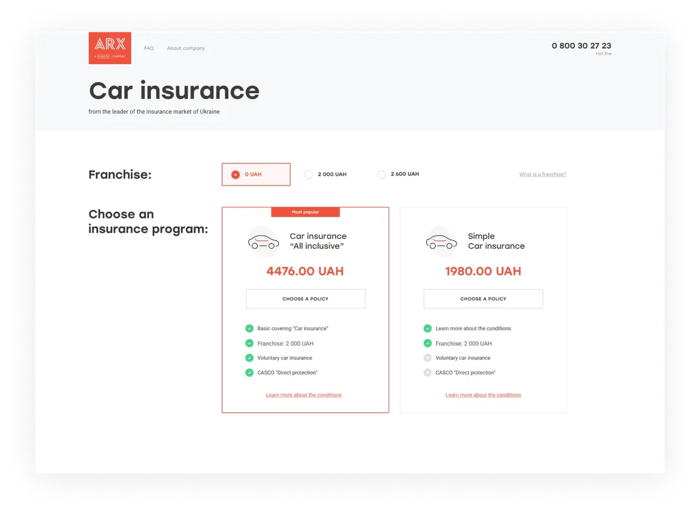 ARX: Car Insurance Marketplace design 2