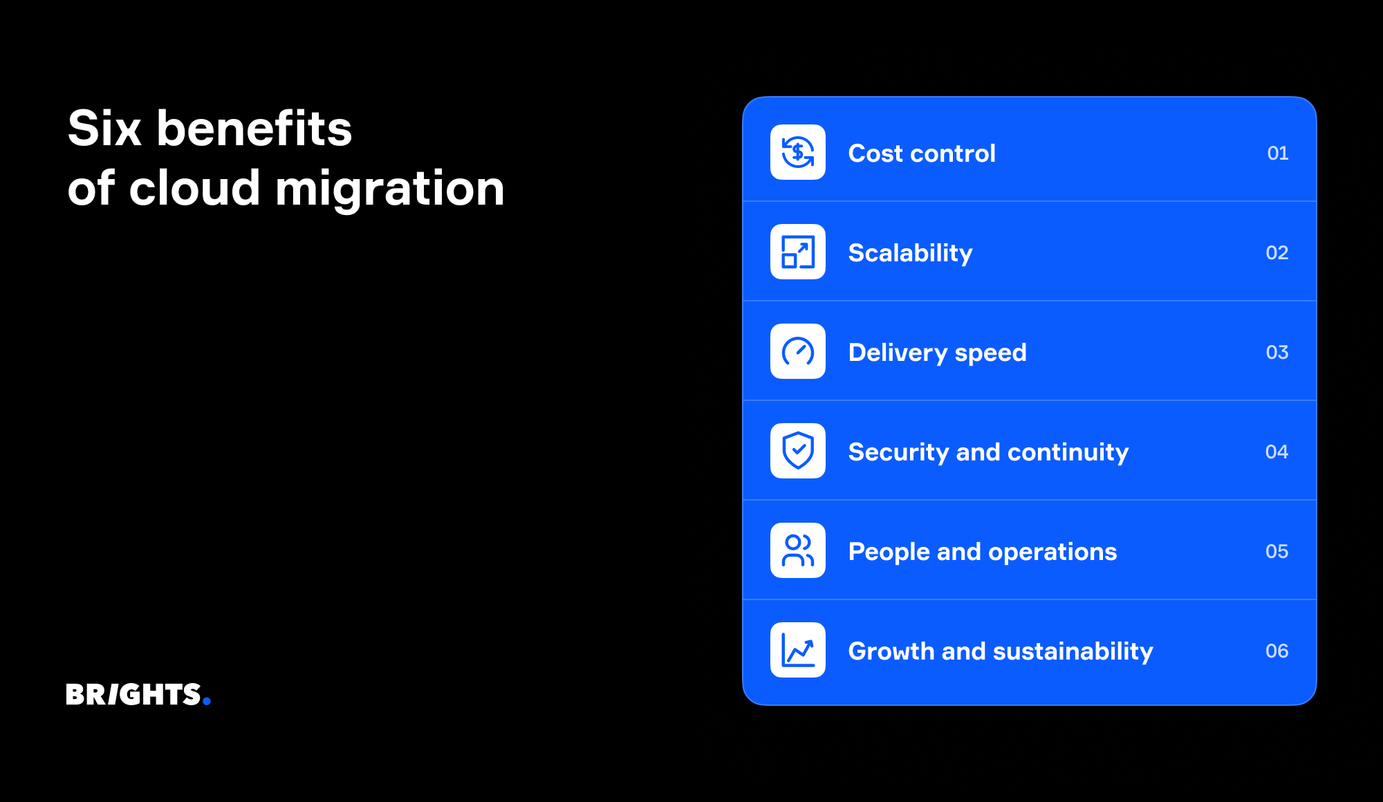 Six benefits of cloud migration