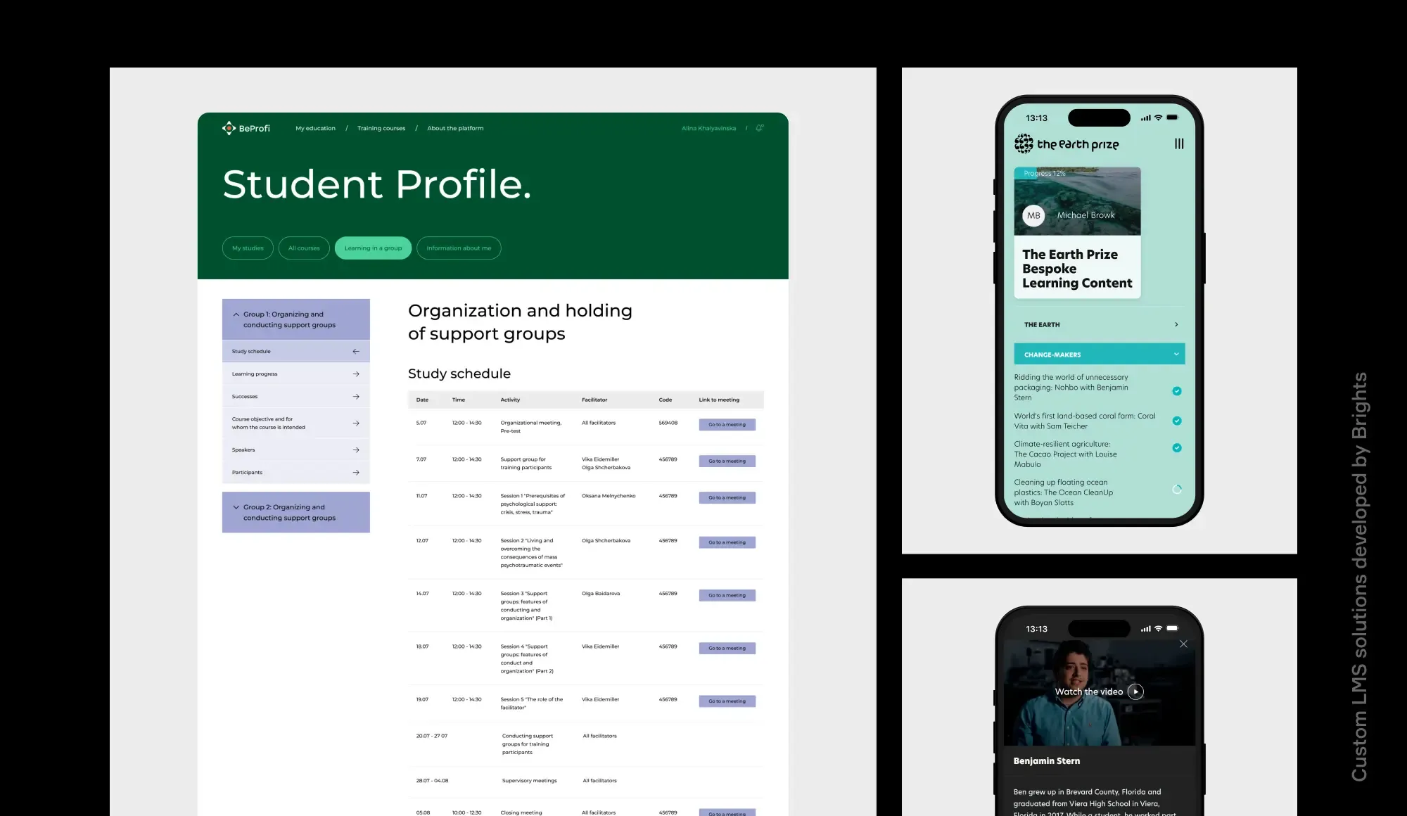 Custom LMS solutions developed by Brights