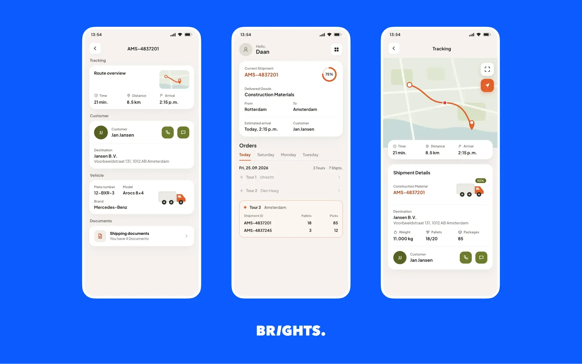 Core features of a logistics app
