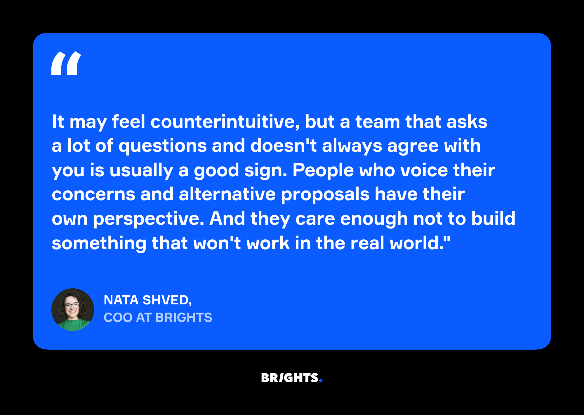 Brights’ COO sharing advice on vendor communication