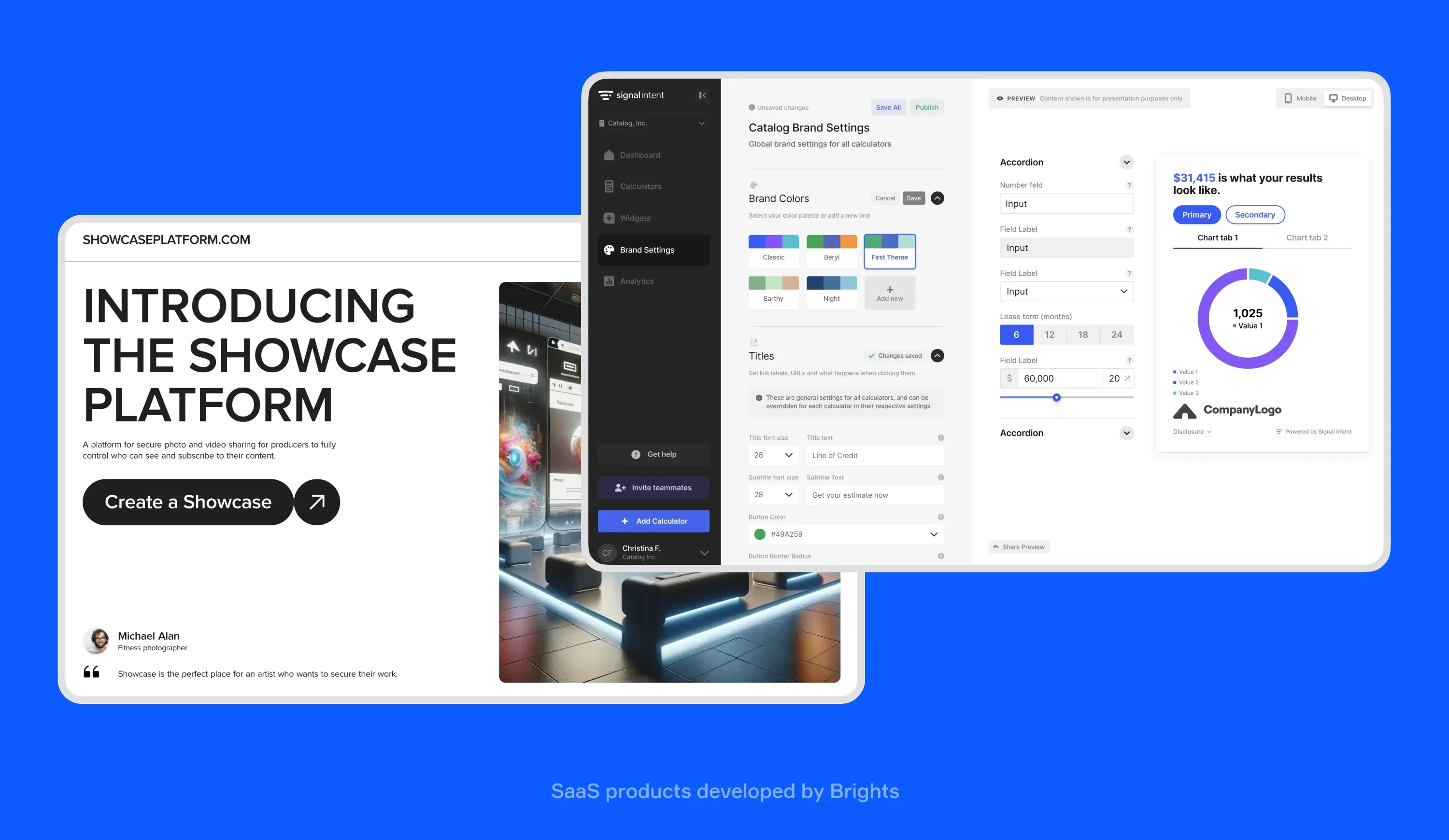 SaaS products delivered by Brights