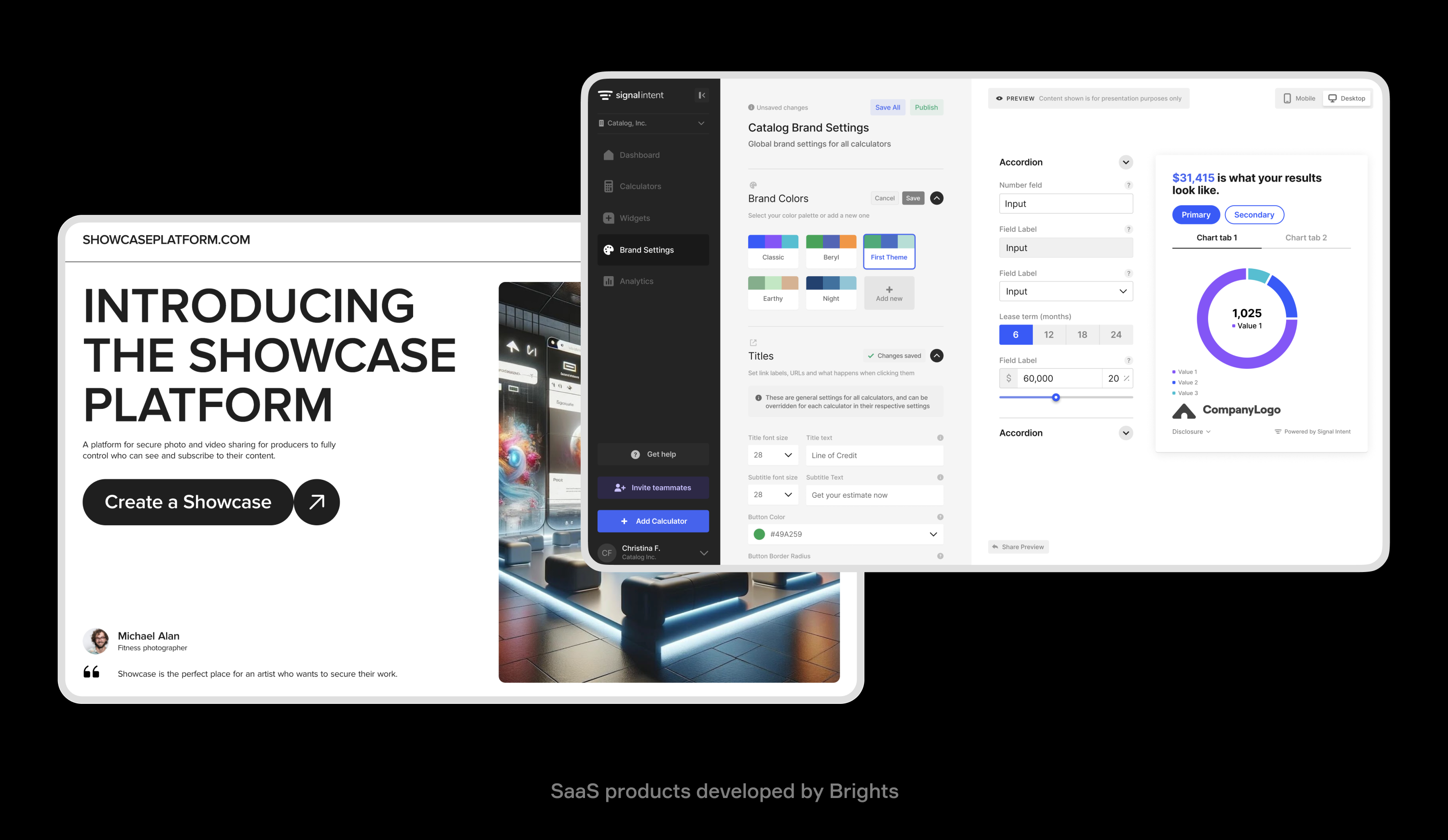 SaaS products developed by Brights
