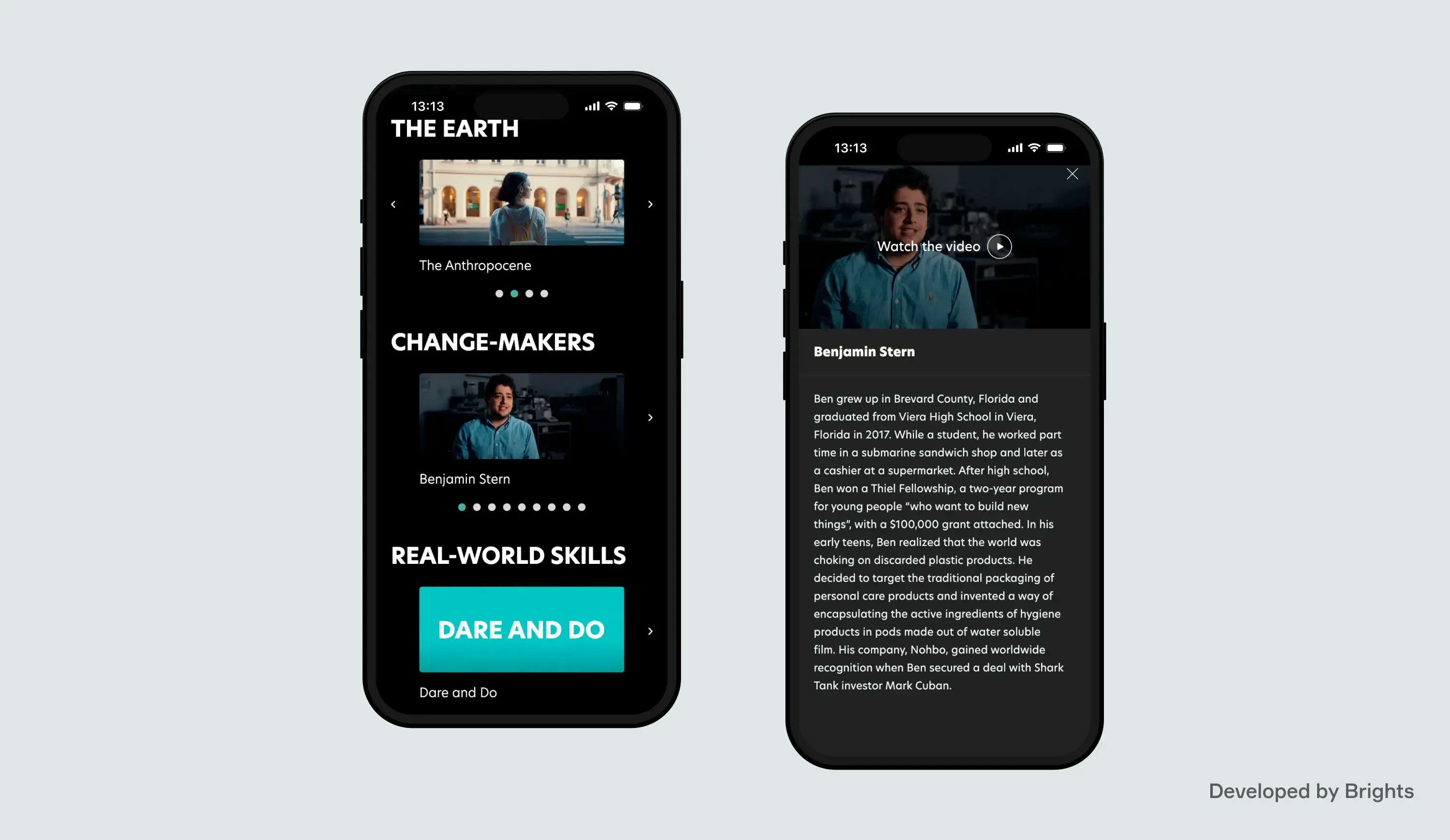 The Earth Prize LMS, developed by Brights