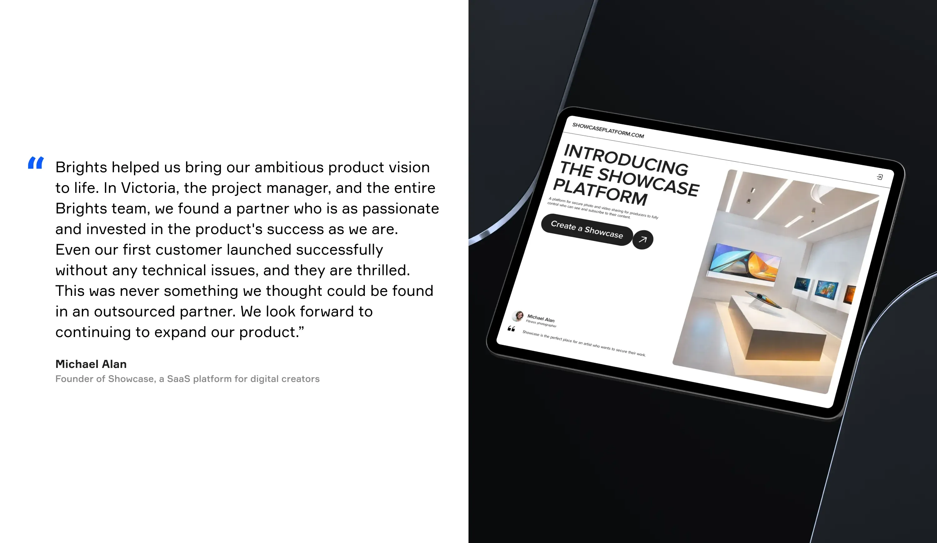 Testimonial about Brights’ work